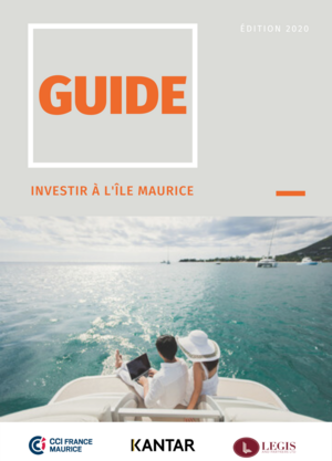 Guide Investir Edition 2020 Une mère et son enfant sur un bateau à l'île Maurice, un ordinateur à la main. La famille souhaitez s'installer à l'île Maurice.